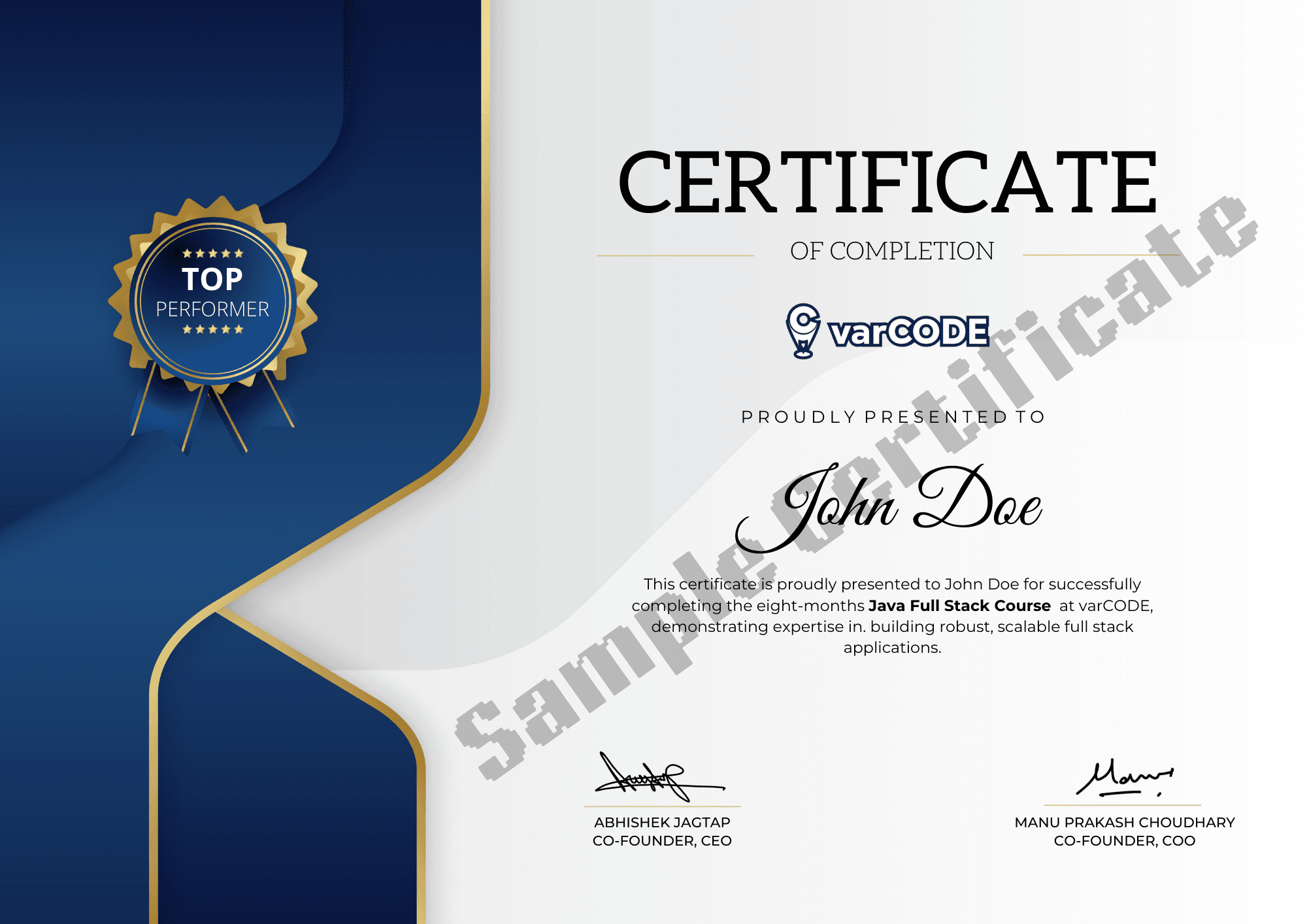 course certificate